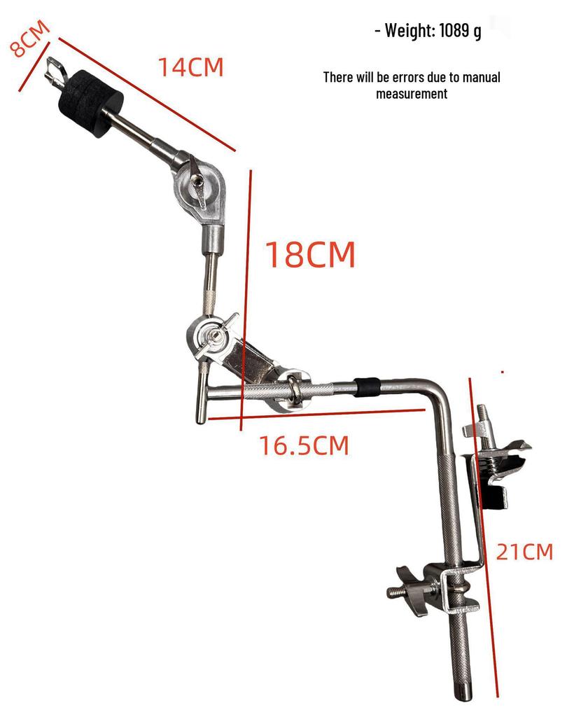Hi-Hat und Becken Verlängerungsständer mit Klemme und Verbinder für Jazz-Schlagzeuge