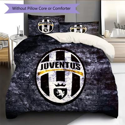 Biancheria da letto con motivo Juventus FC Decorazione per la casa Regalo di compleanno (1 * copripiumino + 2 * federa, senza nucleo)