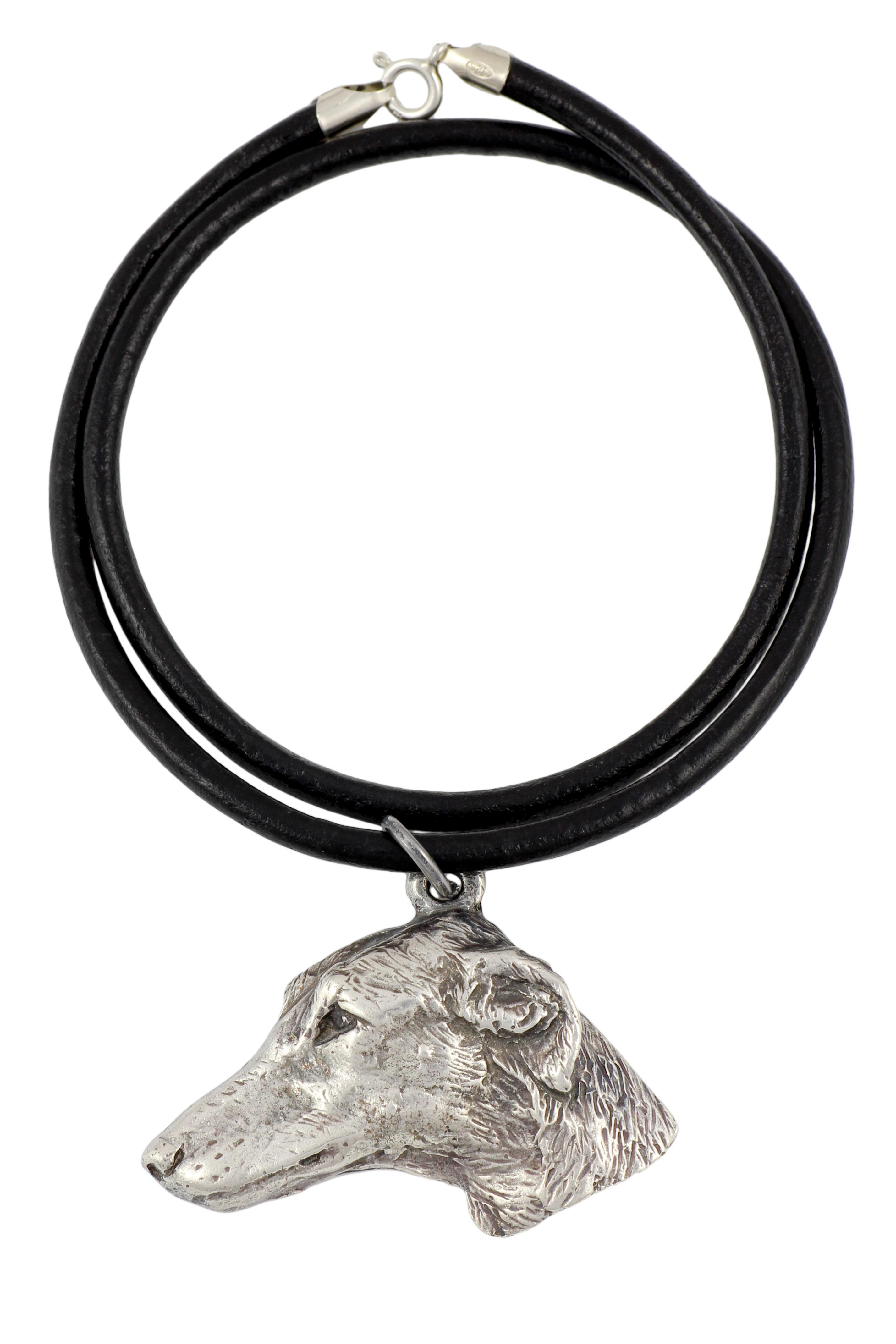 

Azawakh, Tuareg Sloughi - Necklace with dog, silver-plated pendant for dog fan, unique jewelry by Art-Dog brand срібний