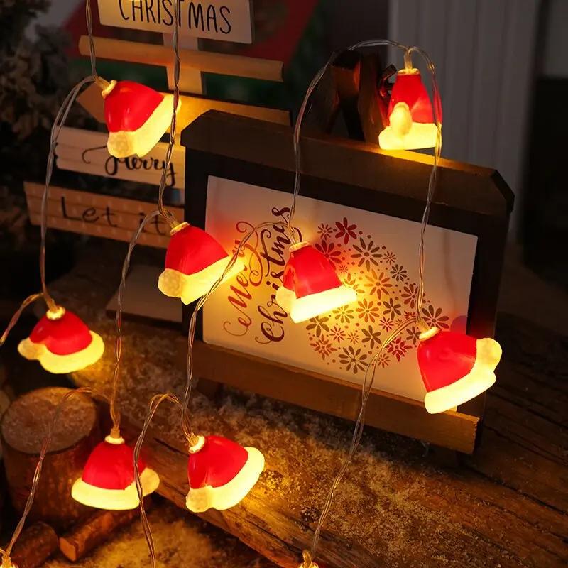 LED String Lights Christmas Hat Snowman Decoration Lights Christmas String Lights