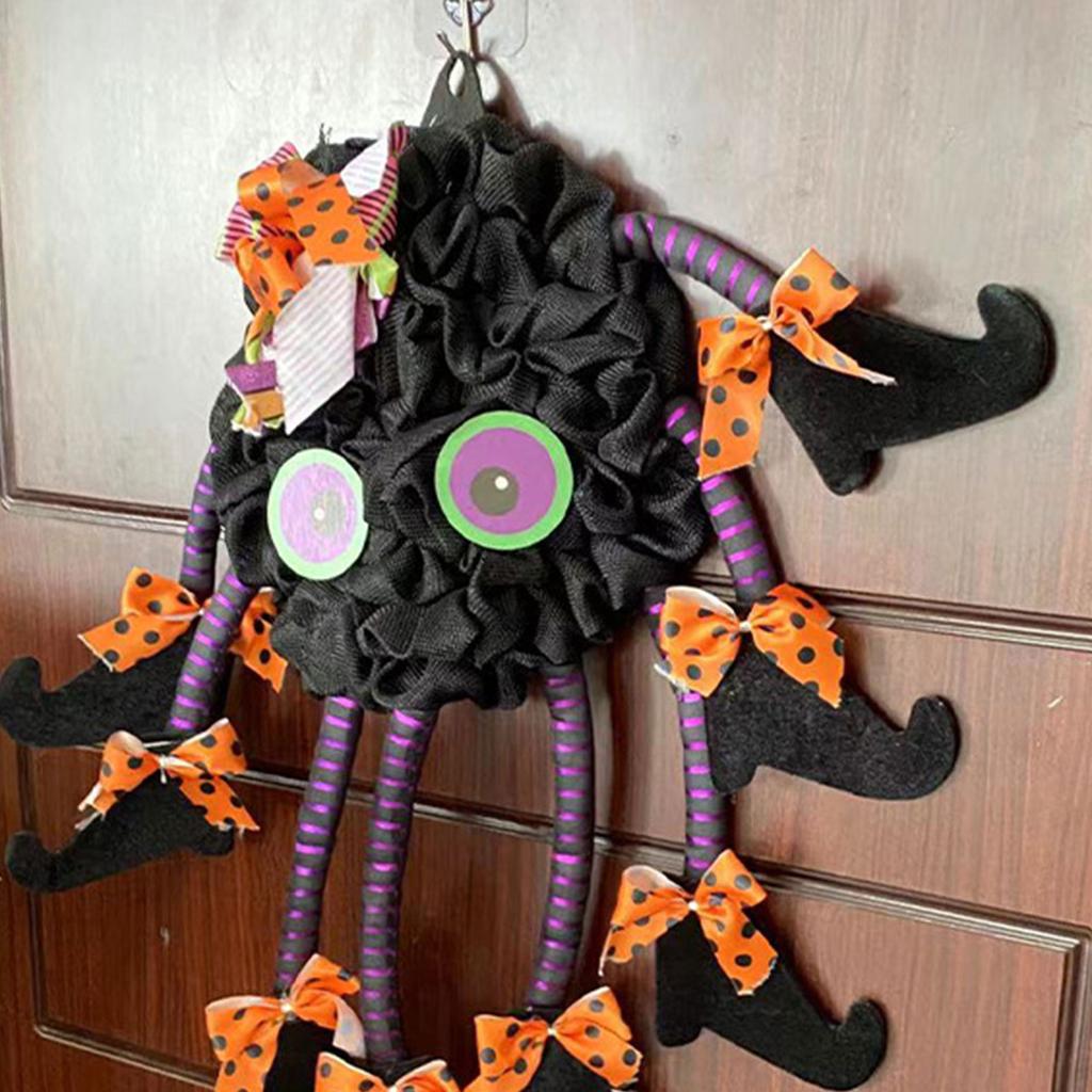 Halloween Multi Legged Witch Wreath Front Door Spider Wreath With Legged Witch Wreath For Terror Halloween In/Outdoor