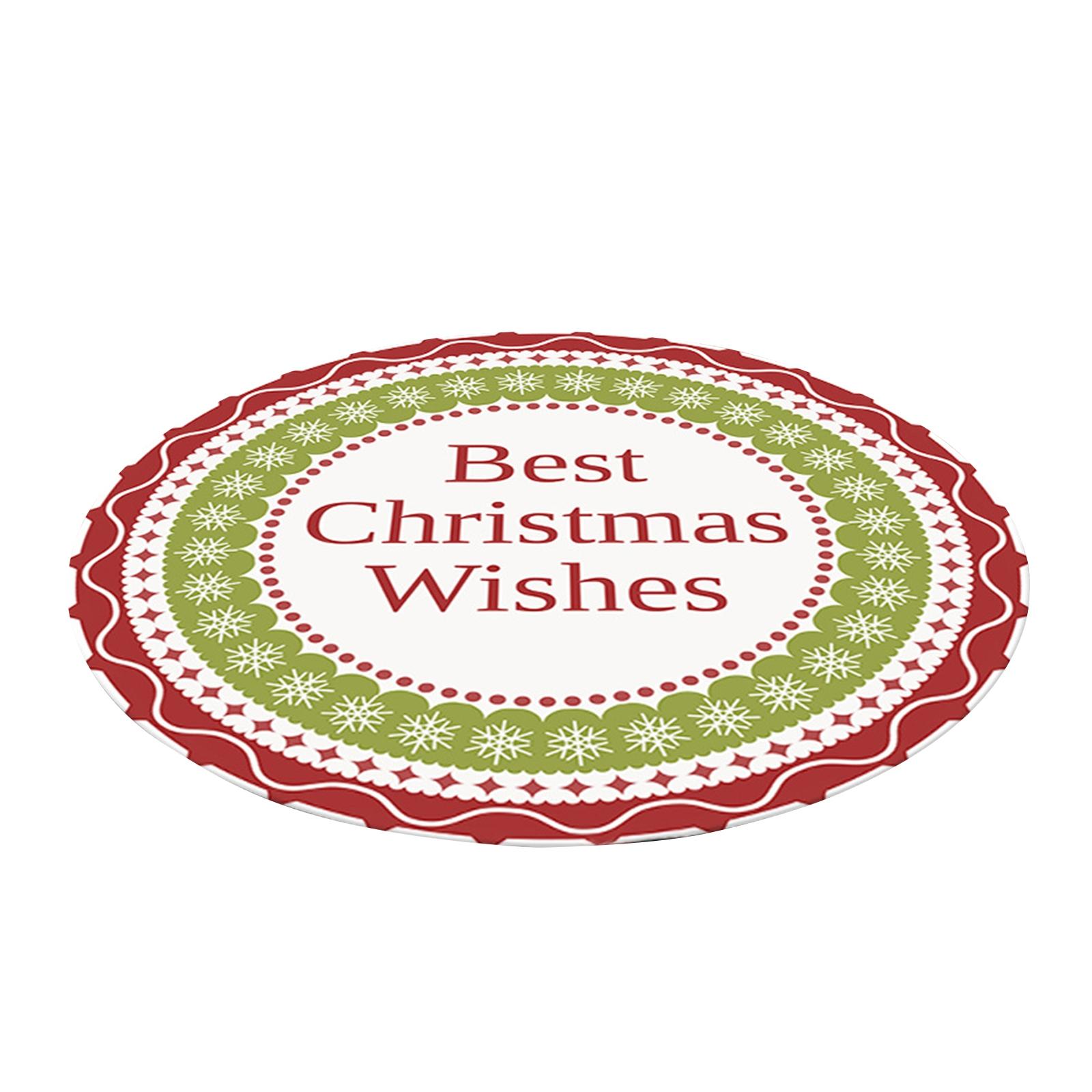 

Рождественский ковер, Счастливого Рождества, Домашний ковер, Круглый ковер, Домашнее праздничное украшение, Рождественский хрустальный бархатный ковер для гостиной One Size