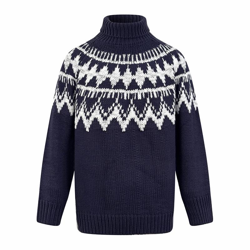 Nan You CD Alps Skiing Series Snow Mountain Wool High Neck Sweater for Men & Women Large