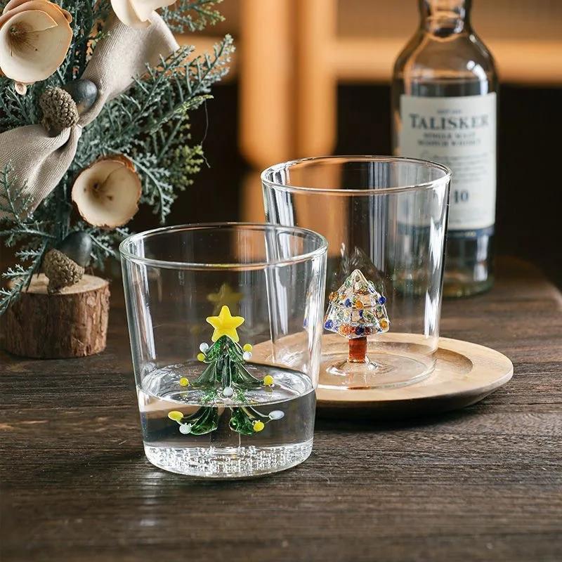 New 380ml Christmas Tree Mug Cute Cup Glass Cups Glass Mug Coffee Mug Home Decoration Christmas Gift Christmas Decoration