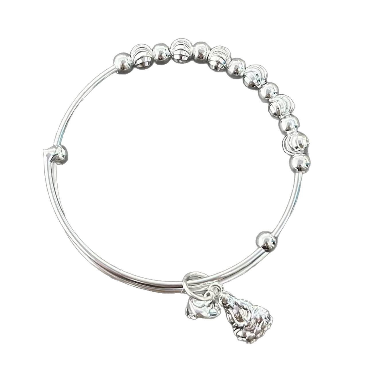 

Трендовый браслет в стиле знаменитостей, посеребренный, с бусинами, регулируемый