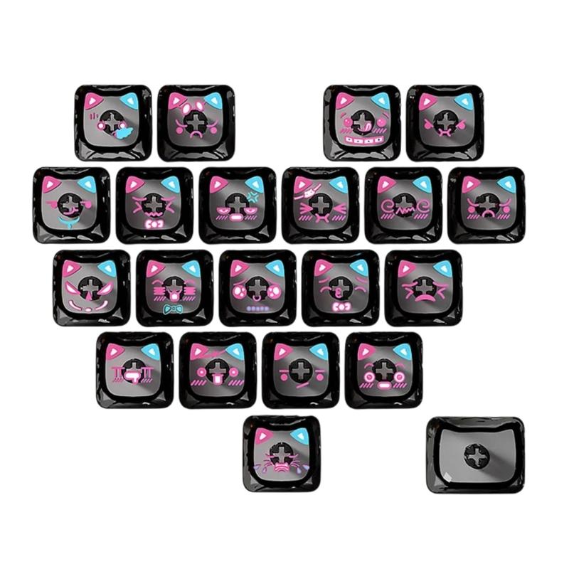 

Ergonomic 21 Key Transparents Cats Shaped Keycaps With Heart Pattern PC Construction For Comfort Typing And Gaming Setups чорний