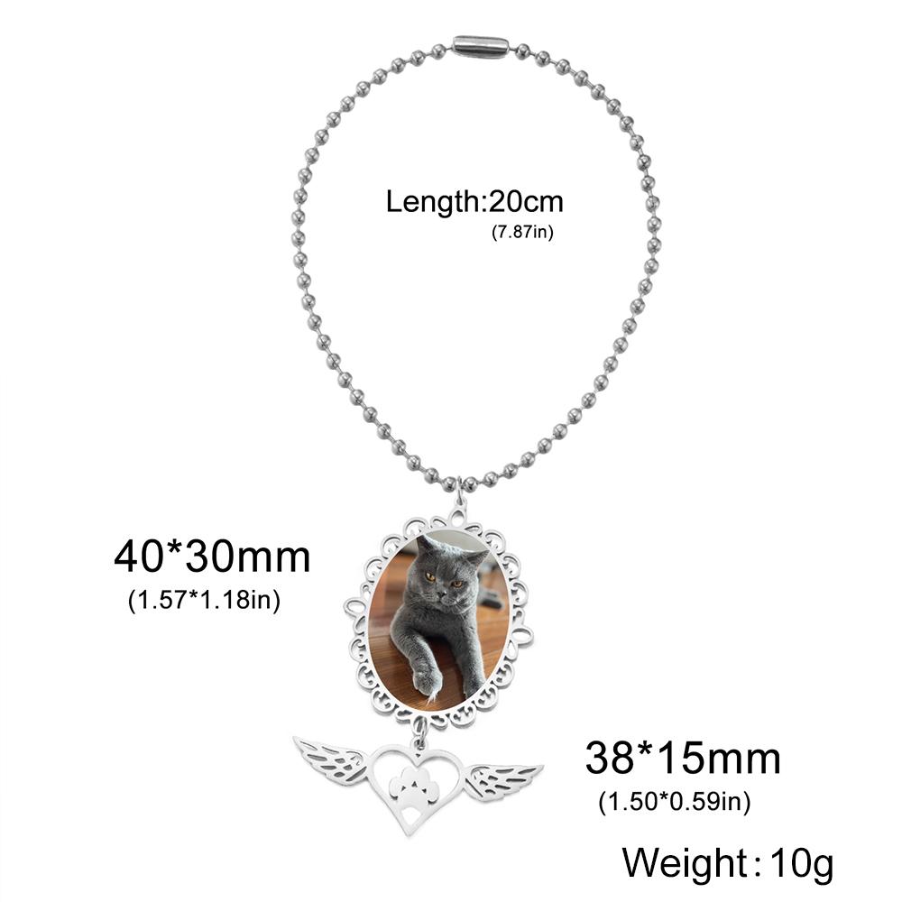 

Custom Picture Car Hanger Stainless Steel Memorial Rearview Mirror Car Pendant Customized Pet Dog Photo Personalized Jewelry