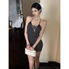 Sommer reiner Wunschwind Spitze Spleiß Hosenträgerkleid Damen Koreanische Version Sexy Skinny Vielseitig Hüftumhüllender Rock