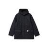 Solid Color Hooded Pocket Label Long Sleeve Zipper Coat Men Coats I030831-00E-XX