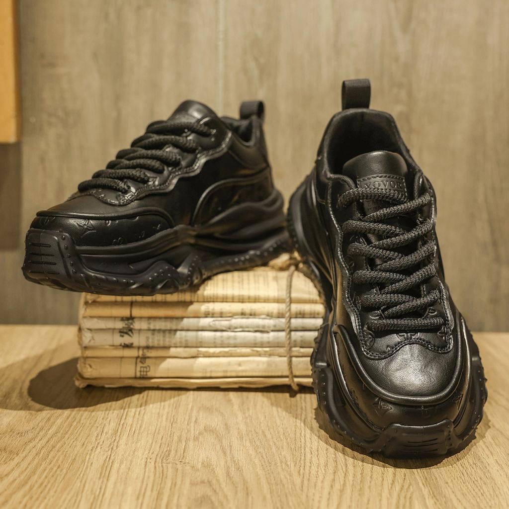 Thick-soled Heightening Sneakers Men's Autumn Breathable Little White Dad Shoes High-end White Shoes