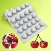 Silica Gel French Mousse Cake Mold, 3D Bakery Artisan Handmade Chocolate Soap Candle Mold, 35-Cavity Cherry
