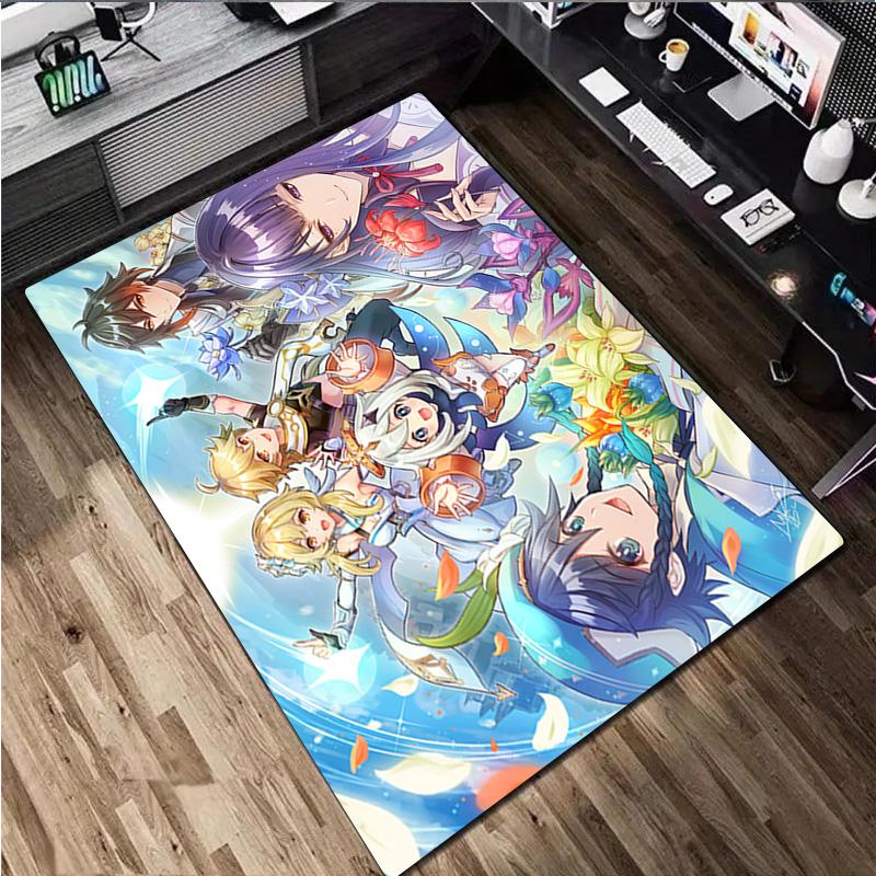 Genshin Impact Home carpet Office Decorative Carpet For Living Room Bedroom Door Mat Floor Rug Computer Chair Area Rug
