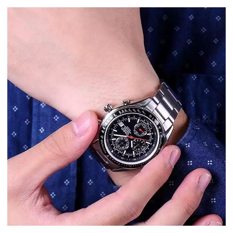 Casio EDIFICE serisi çok göstergeli seri çelik kordonlu saat kuvars mekanizma paslanmaz çelik kordon Japon ve Kore saati erkek saati EF-503D-1A