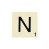 Lettres déco en bois - Maxi - N - 10 x 10 cm - Marron - Décoration murale