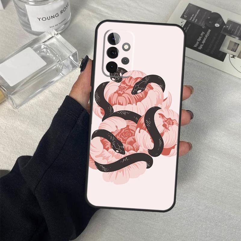 Snake Flower Case For Samsung Galaxy A06 A16 A26 A36 A56 A53 A32 A52 A33 A13 A55 A35 A15 A14 A34 A54 A17