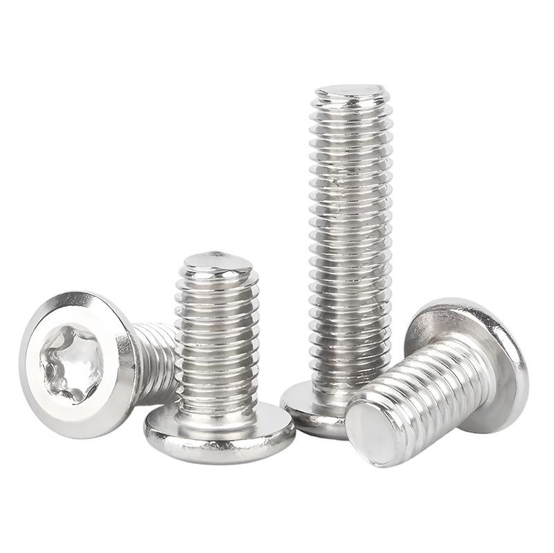 304 Stainless Steel Flat Head Security Screw with Chamfered Hexalobular Design - Round Head, Anti-theft, M4 M5 M6 M8.