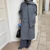 Daily Commuting Versatile Solid Color Woolen Coat Women's High-end Scarf Collar Extended Wool Coat