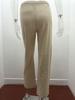 2026 Spring/Summer Women's Solid Color Cotton Linen Drawstring Wide-Leg Casual Pants