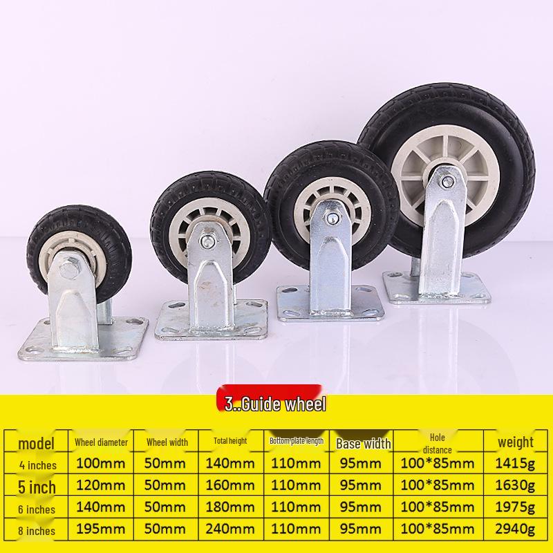 Heavy Duty Grey Rubber Swivel Caster with Silent Black Foam Wheel - Wear-Resistant Trolley Wheel.