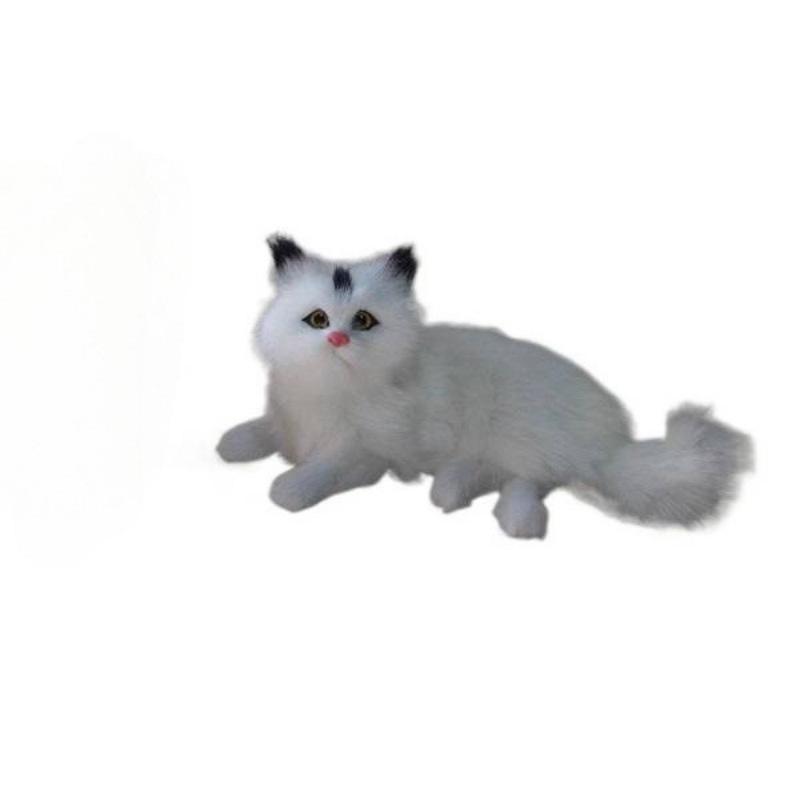 Simulated Cat Set: Three Handmade Imitation Fur Cats for Creative Home Decoration