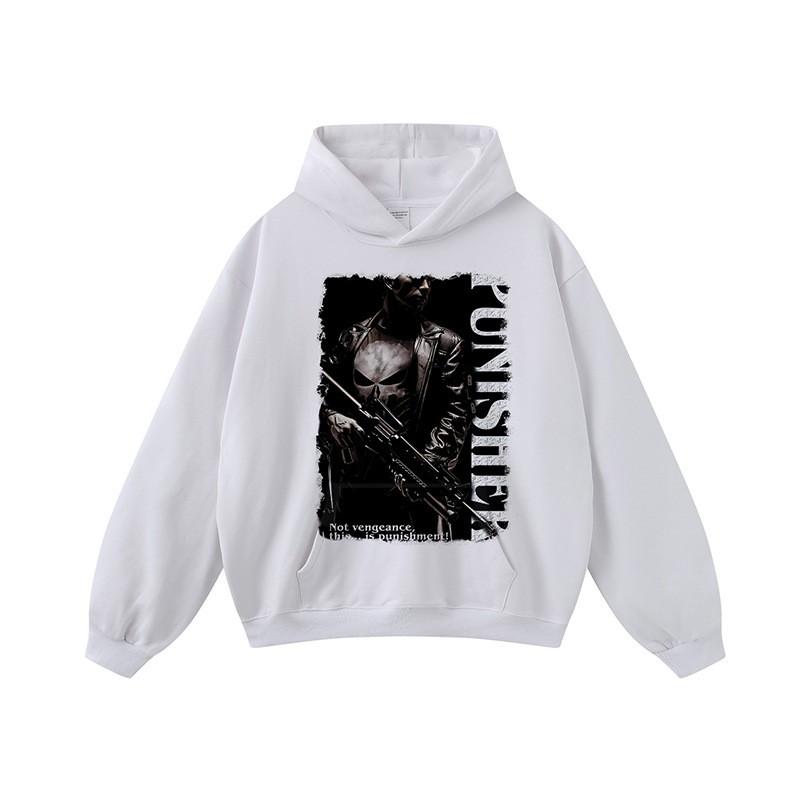 Unisex Oversized Vintage Streetwear Hoodie With Direct Print Washed Cotton Long Sleeve