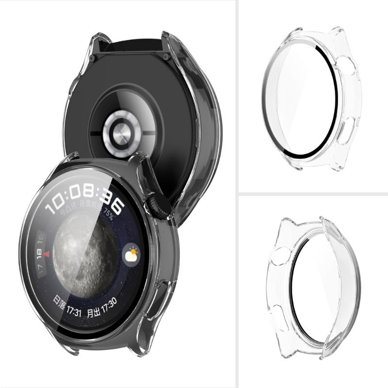 Screen Protector Case Full Coverage PC Protective Cover Washable Bumper Shells Skin for Watch 4 Smartwatch Replacement
