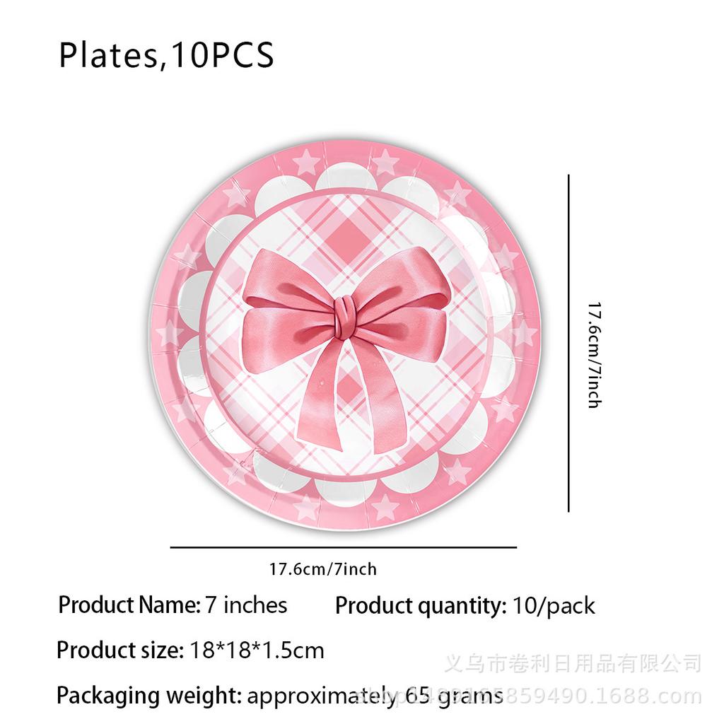 Bows, Birthday Decorations, Party Supplies, Theme Arrangement, Disposable Banners, Flags, Dinner Plates, Paper Cups, Paper Towels