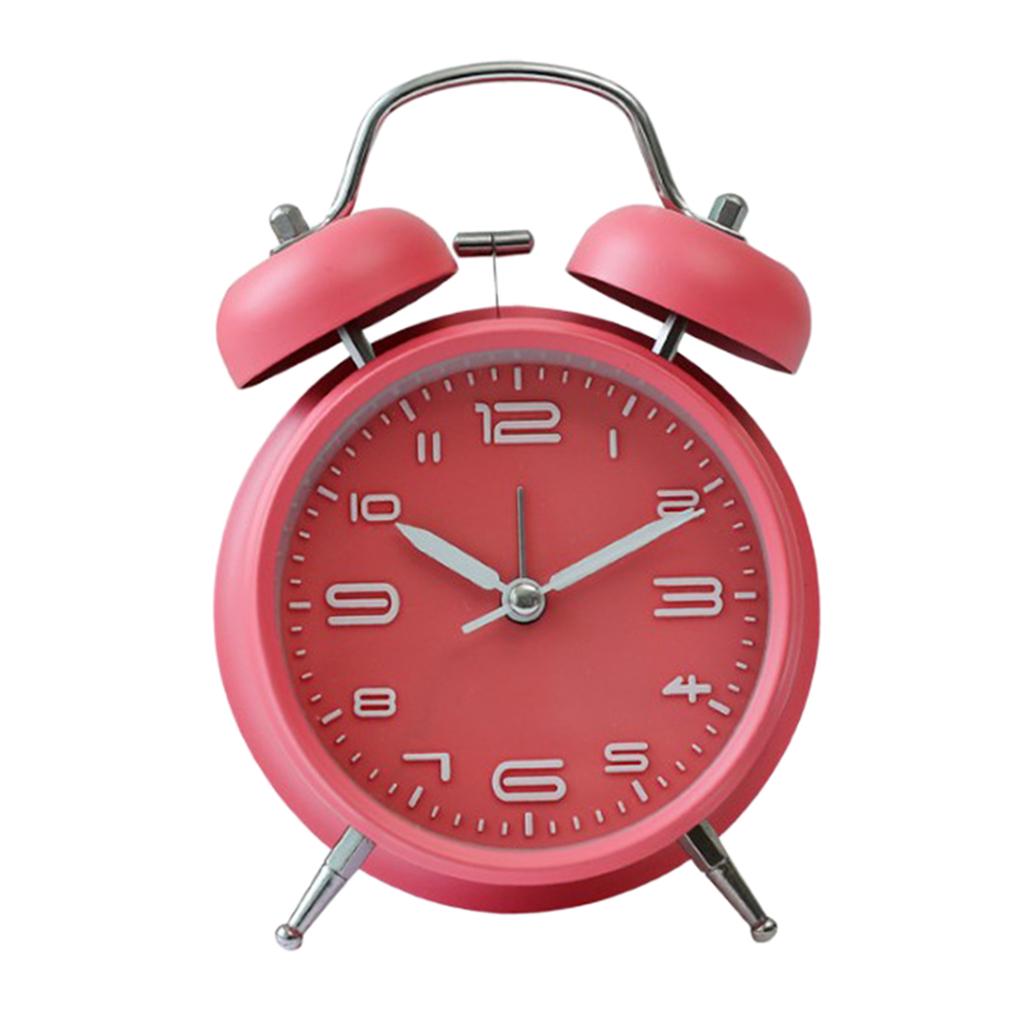 Buy Classical Metal Alarm Clock Wind Up Mechanical Bell Pink at