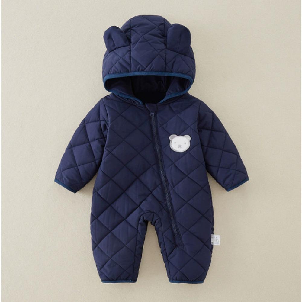 Class A Fleece Lined Baby Winter Clothes Boys Girls Quilted Romper Newborn Warm Padded Jumpsuit Outdoor Crawler