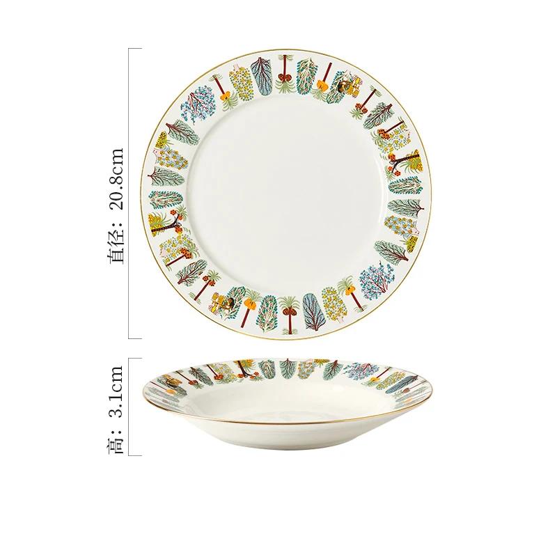 Light Luxury Unique Ceramic Plates High End Restaurants Steak Plate Afternoon Tea Desserts Coffee Cups Home Soup Plate Tableware