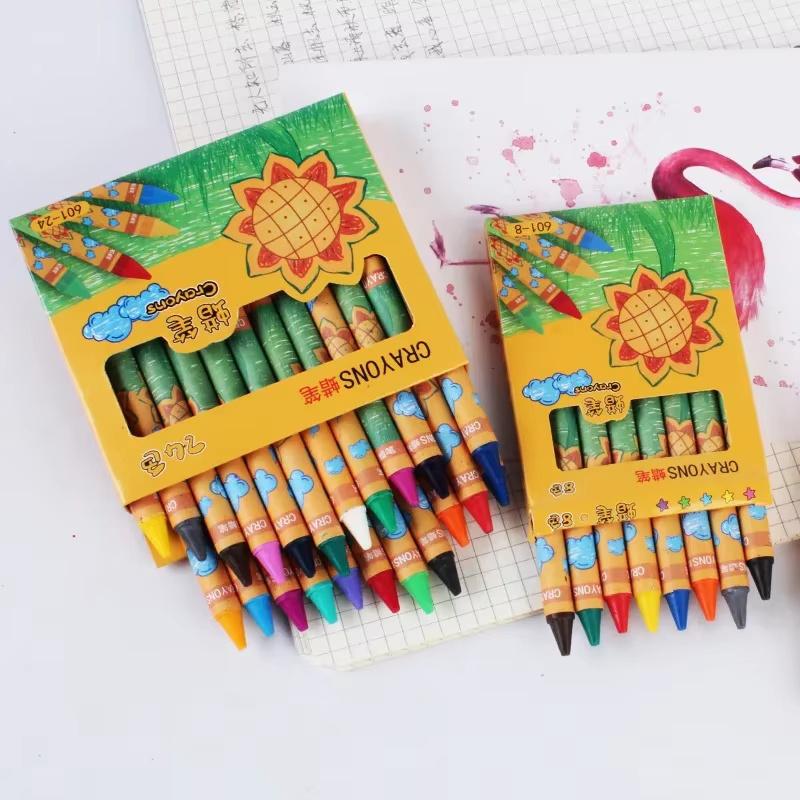 Sunflower 8 /12 /24 Colors Crayons Kids Colored Crayons School Supplies Prizes And Gifts