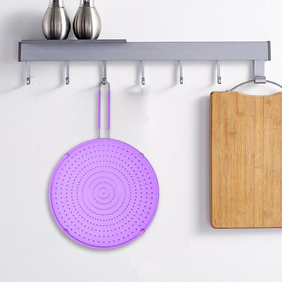 Protezione dagli schizzi di grasso, resistente al calore, antiaderente, per uso alimentare, con manico lungo, in acciaio inossidabile, impedisce gli schizzi di olio, padella antiaderente