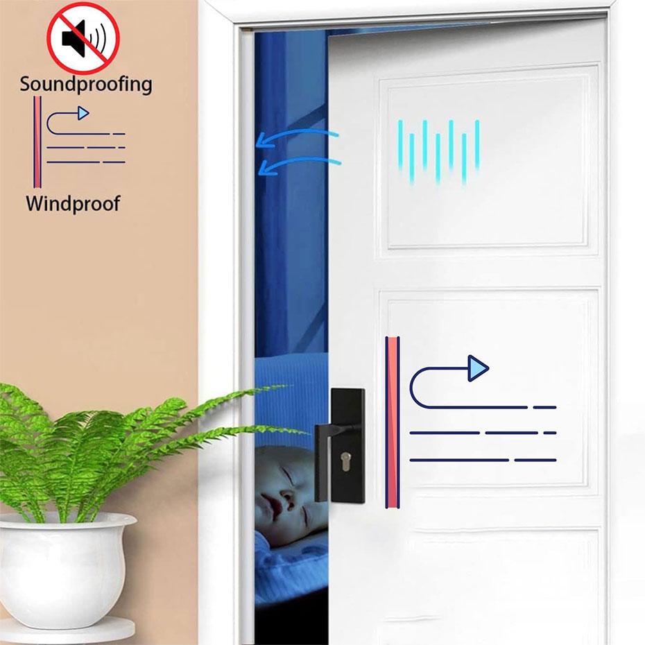 SEAMETAL 6 Metrów Pasek Uszczelniający do Drzwi i Okien TPE Odporny na Warunki Atmosferyczne Pasek Antykolizyjny Izolacja Akustyczna Samoprzylepny