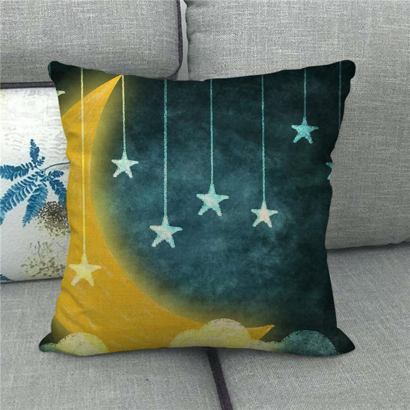 Creative Cartoon Illustration Star Map Digital Printing Short Plush Pillow Covers For Car Sofa Office Cushion Cover Home Goods