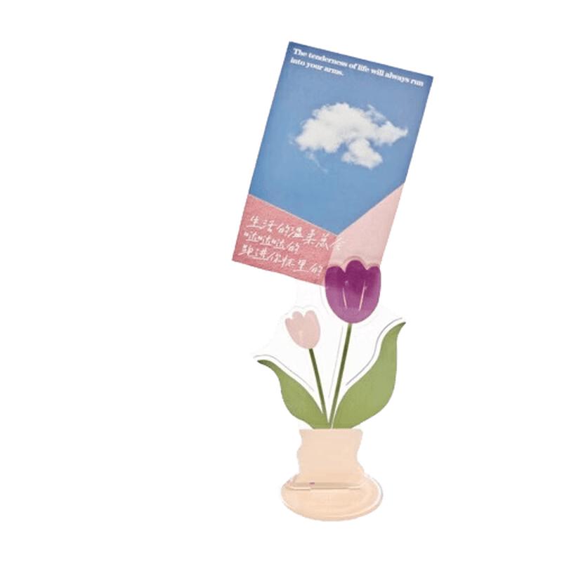 Taodudu Cute Acrylic Flower Desktop Memo & Photo Clip Stand