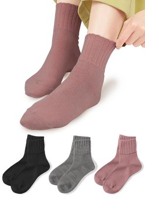 Is Loose Fit Wool Socks for Indoor and Outdoor Warm and Comfortable for Comfortable with No Elastic Comfortable Room Crew Length Sizes Dark [Foot