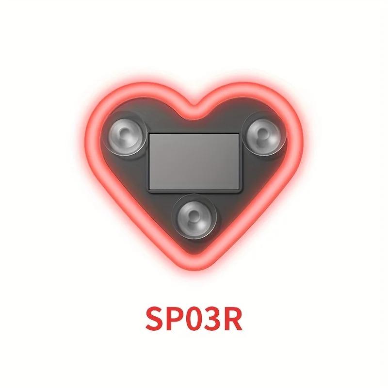 2Pcs Car LED Ambient Light-Solar-Powered Heart-Shaped LED Neon Light, Solar-Powered Heart-Shaped Atmosphere Light with 3 Modes,IP65 Waterproof