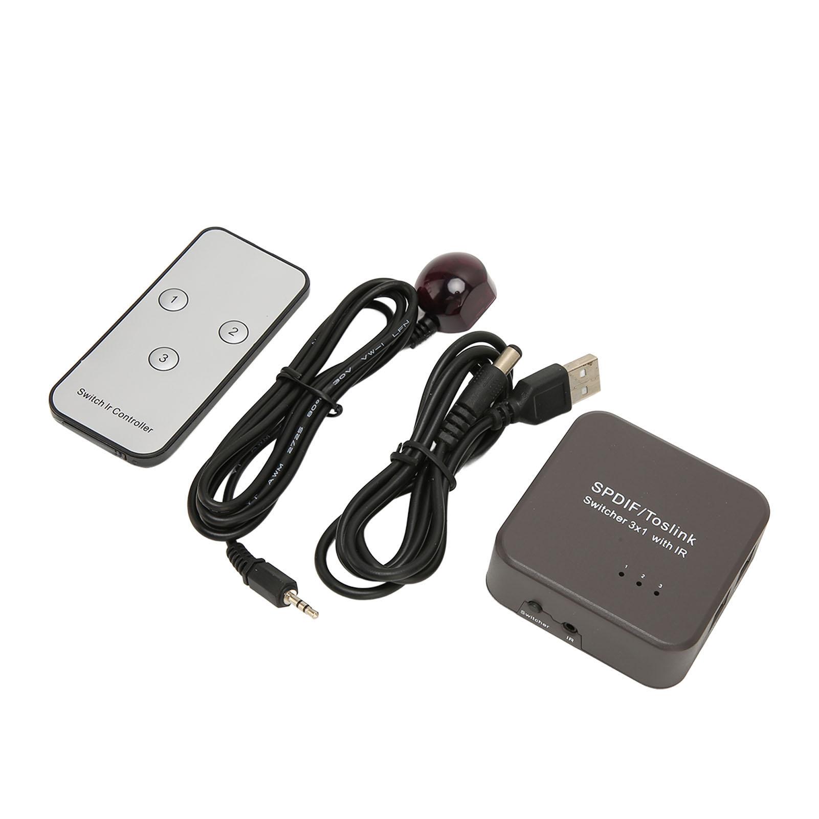 

Цифровой оптический звуковой коммутатор 3 в 1 выход цифровой SPDIF звуковой разветвитель с дистанционным управлением