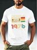 Men's Vintage 1976 Cassette Tape T-Shirt - Retro ORIGINAL 1976 Print Short Sleeve Round Neck Tee