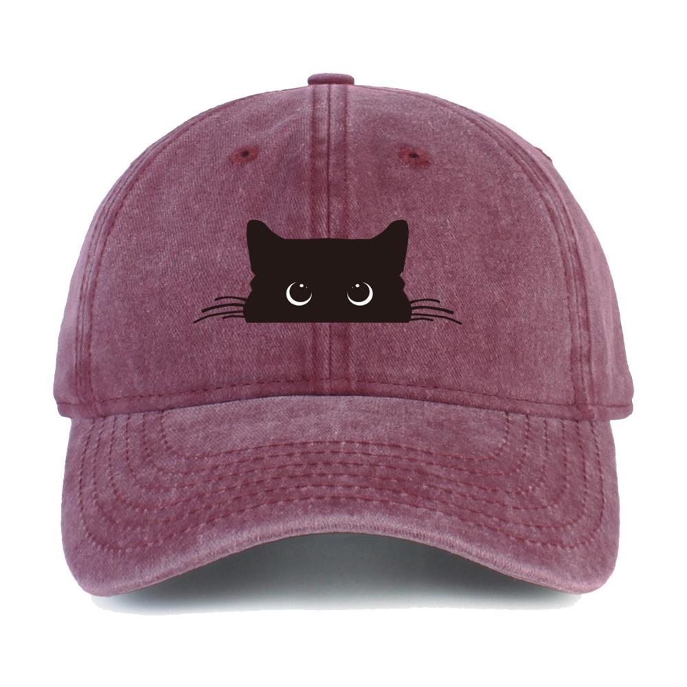 Peaked Cap Cartoon Baseball Hat Sunscreen Cotton Baseball Cap Cat Print Baseball Cap  Men