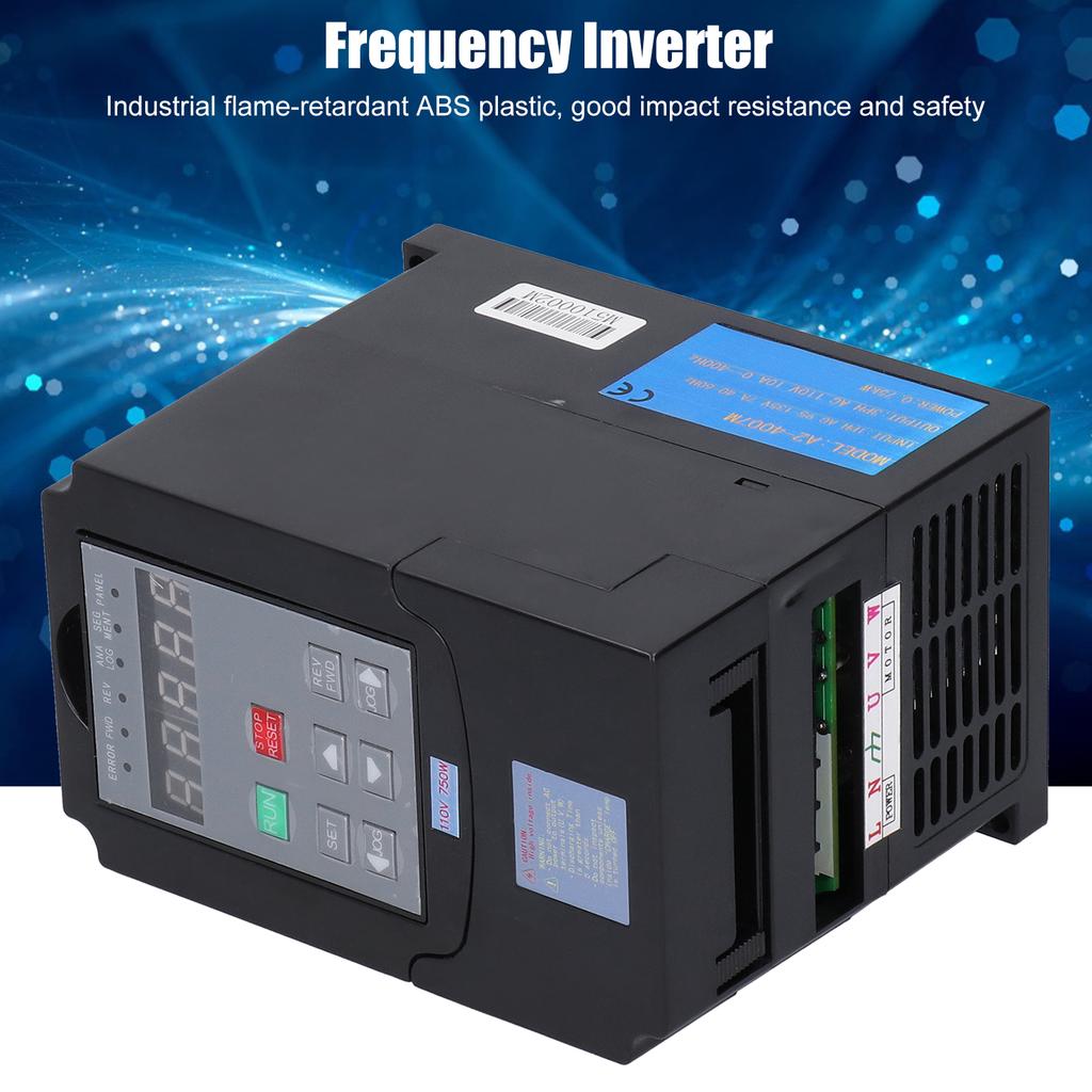 Frequency Inverter Single‑Phase Input 95‑135V 3‑Phase Output AC110V 0.75kw A2‑4007 Frequency Inverter