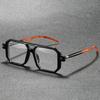 Square Glasses Men Vintage Punk Candy Color Rim Blue Light Blocking Eyeglasses Trendy Chic Double Bridge Optical Frames