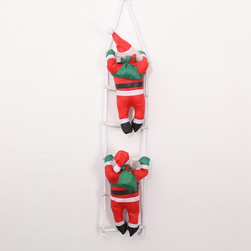 25CM Santa Claus Climbing Ladder Christmas Tree Ornament for Home, Hotel, and Mall Decor