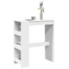 VidaXL Bar Table and Shelves White 90x40x103.5 Cm Engineered Wood, Pub Table, High Table, Bar Stool Table, 854373