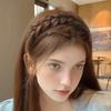 Braided Headband with Teeth Synthetic Heat-Resistant Fibers Realistic Human Hair Headband Secure Hair Fix Hair Hoop