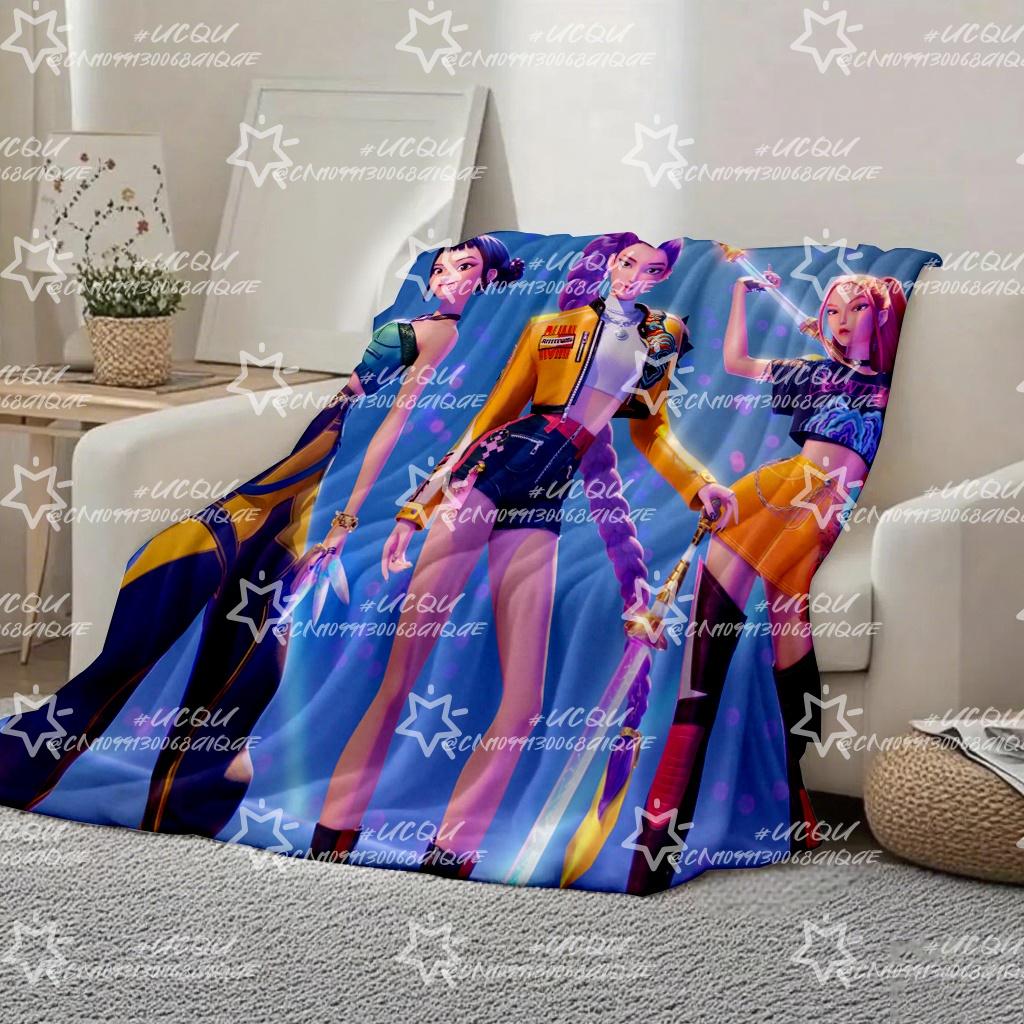 K-pop Demon Hunters Huntrix Saja Tiger Blankets Quality Winter Warm Throw Blanket Girls Boys Gifts Bed Blankets Christmas Gifts