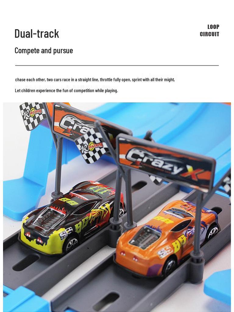 Boys' Metal Racing Toy Cars with Track Set