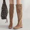Pile Up Boots for Women In Winter Suede European and American Classic High Top Knight Boots with Thick Heels Fashion Boots