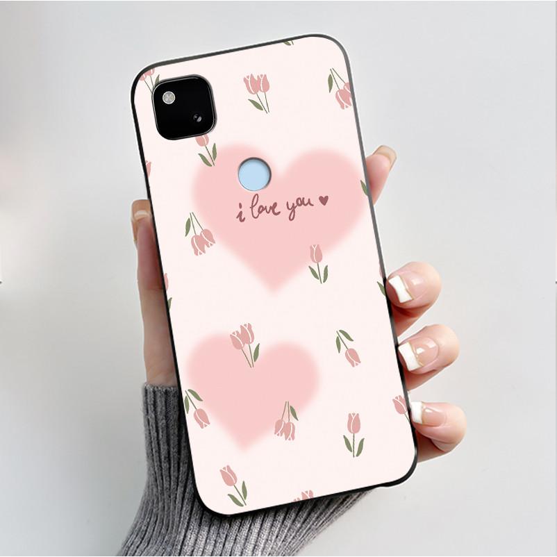 Case For Google Pixel 4a Luxury Fashion Butterfly Flowers Soft Matte TPU Silicon Back Cover Black For Pixel4a 4G 5G Phone Case