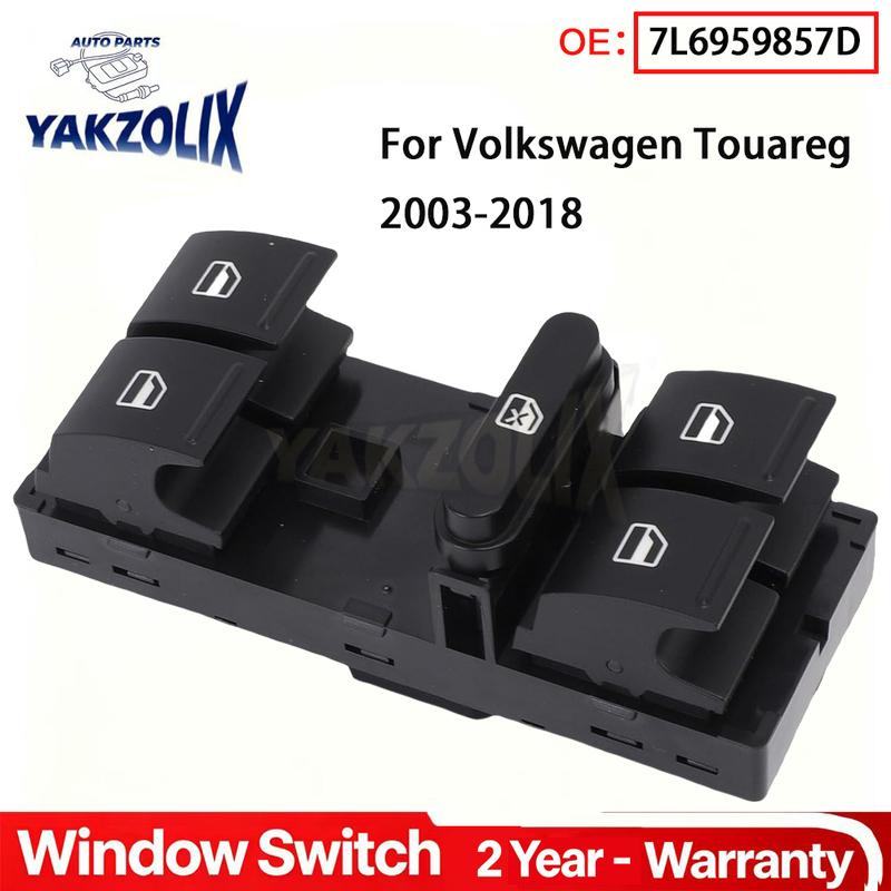For Volkswagen Touareg 2003 - 2018 Left Hand Driver Power Window Door Master Control Switch Lifter Button Car Parts 7L6959857D